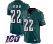 Youth Philadelphia Eagles #22 Sidney Jones Midnight Green Team Color Vapor Untouchable Limited Player 100th Season Football Jersey