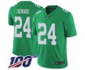 Youth Philadelphia Eagles #24 Jordan Howard Limited Green Rush Vapor Untouchable 100th Season Football Jersey