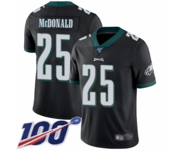 Youth Philadelphia Eagles #25 Tommy McDonald Black Alternate Vapor Untouchable Limited Player 100th Season Football Jersey