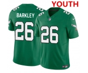 Youth Philadelphia Eagles #26 Saquon Barkley Green 2023 F.U.S.E Vapor Untouchable Limited Throwback Football Stitched Jersey