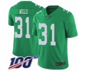 Youth Philadelphia Eagles #31 Jalen Mills Limited Green Rush Vapor Untouchable 100th Season Football Jersey