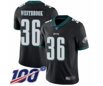 Youth Philadelphia Eagles #36 Brian Westbrook Black Alternate Vapor Untouchable Limited Player 100th Season Football Jersey