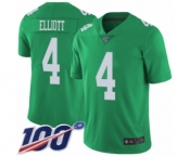 Youth Philadelphia Eagles #4 Jake Elliott Limited Green Rush Vapor Untouchable 100th Season Football Jersey