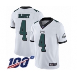 Youth Philadelphia Eagles #4 Jake Elliott White Vapor Untouchable Limited Player 100th Season Football Jersey