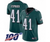 Youth Philadelphia Eagles #41 Johnathan Cyprien Midnight Green Team Color Vapor Untouchable Limited Player 100th Season Football Jersey