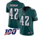 Youth Philadelphia Eagles #42 Andrew Sendejo Midnight Green Team Color Vapor Untouchable Limited Player 100th Season Football Jersey