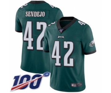 Youth Philadelphia Eagles #42 Andrew Sendejo Midnight Green Team Color Vapor Untouchable Limited Player 100th Season Football Jersey