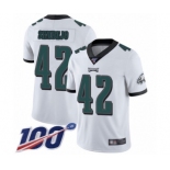 Youth Philadelphia Eagles #42 Andrew Sendejo White Vapor Untouchable Limited Player 100th Season Football Jersey