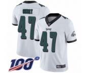 Youth Philadelphia Eagles #47 Nate Gerry White Vapor Untouchable Limited Player 100th Season Football Jersey