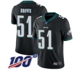 Youth Philadelphia Eagles #51 Zach Brown Black Alternate Vapor Untouchable Limited Player 100th Season Football Jersey