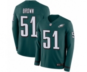 Youth Philadelphia Eagles #51 Zach Brown Limited Green Therma Long Sleeve Football Jersey