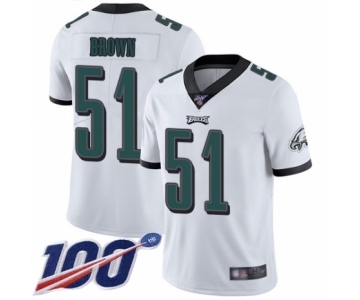 Youth Philadelphia Eagles #51 Zach Brown White Vapor Untouchable Limited Player 100th Season Football Jersey