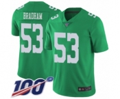 Youth Philadelphia Eagles #53 Nigel Bradham Limited Green Rush Vapor Untouchable 100th Season Football Jersey