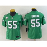 Youth Philadelphia Eagles #55 Brandon Graham Green 2023 F.U.S.E. With C Patch Stitched Football Jersey