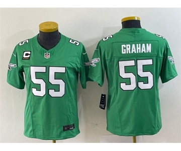Youth Philadelphia Eagles #55 Brandon Graham Green 2023 F.U.S.E. With C Patch Stitched Football Jersey