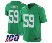 Youth Philadelphia Eagles #59 Seth Joyner Limited Green Rush Vapor Untouchable 100th Season Football Jersey