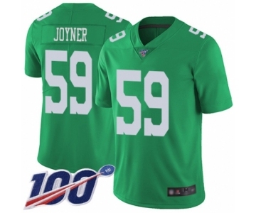 Youth Philadelphia Eagles #59 Seth Joyner Limited Green Rush Vapor Untouchable 100th Season Football Jersey