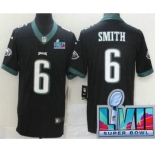 Youth Philadelphia Eagles #6 DeVonta Smith Limited Black Super Bowl LVII Vapor Jersey