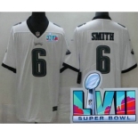 Youth Philadelphia Eagles #6 DeVonta Smith Limited White Super Bowl LVII Vapor Jersey