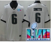 Youth Philadelphia Eagles #6 DeVonta Smith Limited White Super Bowl LVII Vapor Jersey