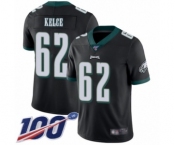 Youth Philadelphia Eagles #62 Jason Kelce Black Alternate Vapor Untouchable Limited Player 100th Season Football Jersey