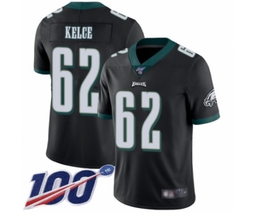 Youth Philadelphia Eagles #62 Jason Kelce Black Alternate Vapor Untouchable Limited Player 100th Season Football Jersey