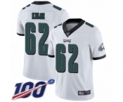 Youth Philadelphia Eagles #62 Jason Kelce White Vapor Untouchable Limited Player 100th Season Football Jersey