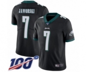 Youth Philadelphia Eagles #7 Ron Jaworski Black Alternate Vapor Untouchable Limited Player 100th Season Football Jersey