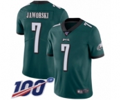 Youth Philadelphia Eagles #7 Ron Jaworski Midnight Green Team Color Vapor Untouchable Limited Player 100th Season Football Jersey