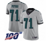 Youth Philadelphia Eagles #71 Jason Peters Limited Silver Inverted Legend 100th Season Football Jersey