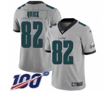 Youth Philadelphia Eagles #82 Mike Quick Limited Silver Inverted Legend 100th Season Football Jersey