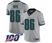 Youth Philadelphia Eagles #86 Zach Ertz Limited Silver Inverted Legend 100th Season Football Jersey