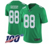 Youth Philadelphia Eagles #88 Dallas Goedert Limited Green Rush Vapor Untouchable 100th Season Football Jersey