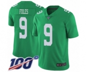 Youth Philadelphia Eagles #9 Nick Foles Limited Green Rush Vapor Untouchable 100th Season Football Jersey