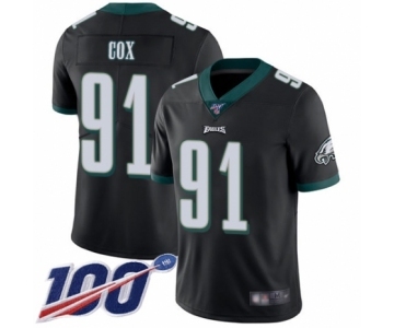 Youth Philadelphia Eagles #91 Fletcher Cox Black Alternate Vapor Untouchable Limited Player 100th Season Football Jersey