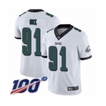 Youth Philadelphia Eagles #91 Fletcher Cox White Vapor Untouchable Limited Player 100th Season Football Jersey