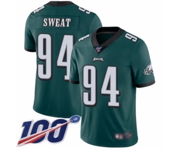 Youth Philadelphia Eagles #94 Josh Sweat Midnight Green Team Color Vapor Untouchable Limited Player 100th Season Football Jersey