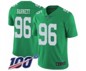 Youth Philadelphia Eagles #96 Derek Barnett Limited Green Rush Vapor Untouchable 100th Season Football Jersey