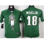 nike youth nfl jerseys philadelphia eagles #18 jeremy maclin green[portrait fashion]