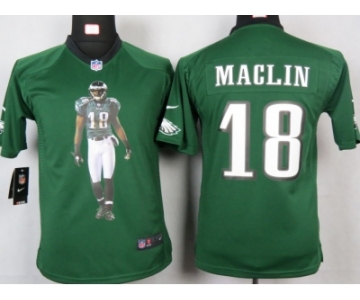 nike youth nfl jerseys philadelphia eagles #18 jeremy maclin green[portrait fashion]