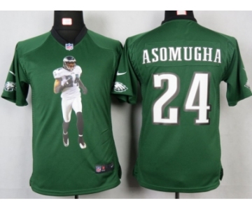 nike youth nfl jerseys philadelphia eagles #24 asomugha green[portrait fashion]