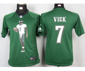 nike youth nfl jerseys philadelphia eagles #7 vick green[portrait fashion]