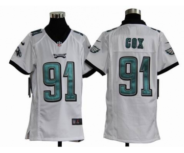 nike youth nfl jerseys philadelphia eagles #91 cox white[nike]