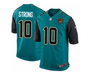 Men Nike Jacksonville Jaguars #10 Jaelen Strong Game Teal Green Team Color NFL Jersey