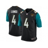 Men Nike Jacksonville Jaguars #4 Josh Lambo Game Black Alternate NFL Jersey