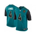 Men Nike Jacksonville Jaguars #4 Josh Lambo Game Teal Green Team Color NFL Jersey