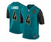 Men Nike Jacksonville Jaguars #4 Josh Lambo Game Teal Green Team Color NFL Jersey