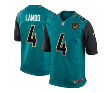 Men Nike Jacksonville Jaguars #4 Josh Lambo Game Teal Green Team Color NFL Jersey