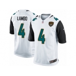 Men Nike Jacksonville Jaguars #4 Josh Lambo Game White NFL Jersey