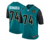 Men's Nike Jacksonville Jaguars #74 Mackenzy Bernadeau Game Teal Green Team Color NFL Jersey